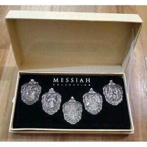Messiah Collection Five Antique Silver Plated Die Cast Ornaments